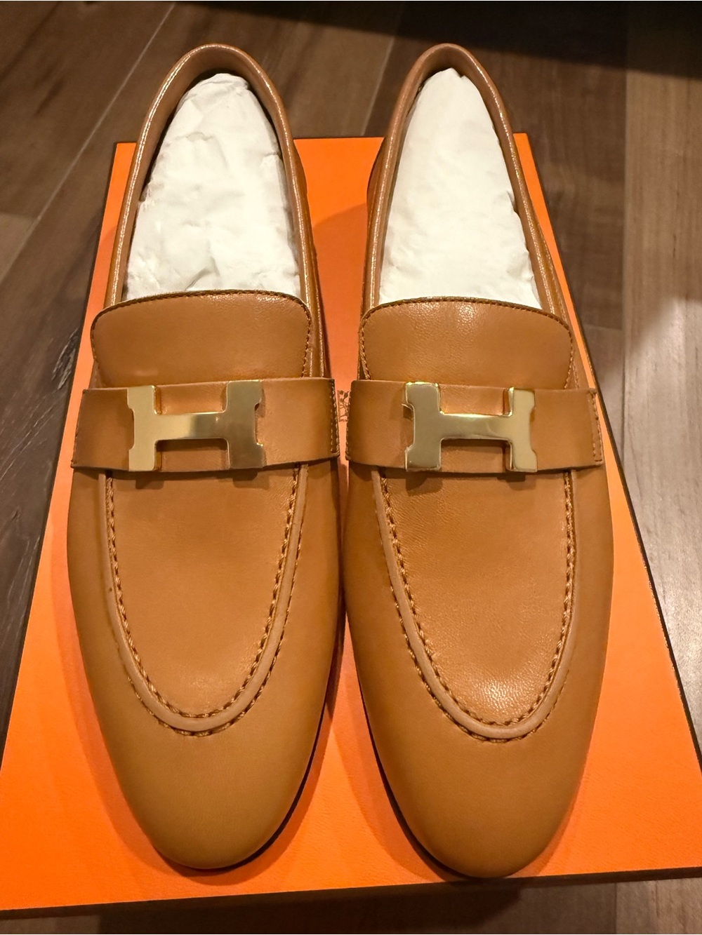 Hermes Paris Loafers - Tan (sz 38)